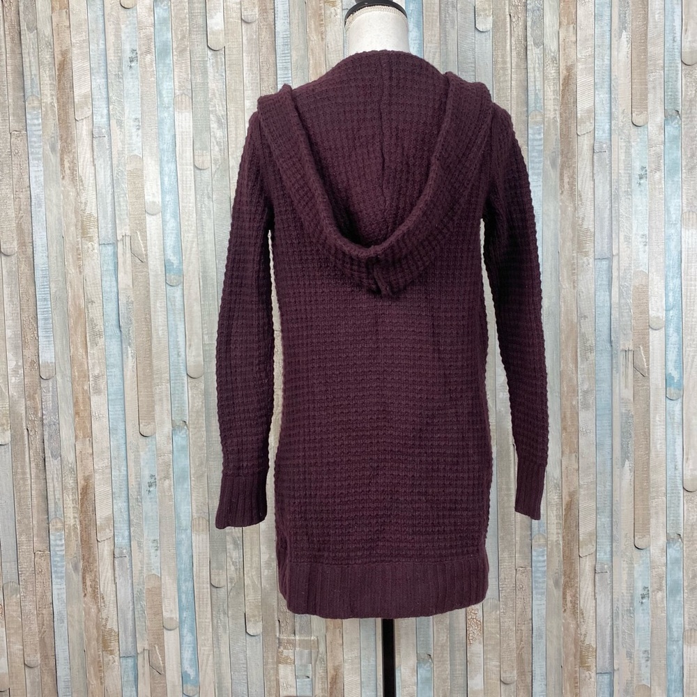 Vince XS Wool Cashmere Waffle Knit Sofia Hooded Cardigan Duster Sweater $550 - Picture 8 of 9